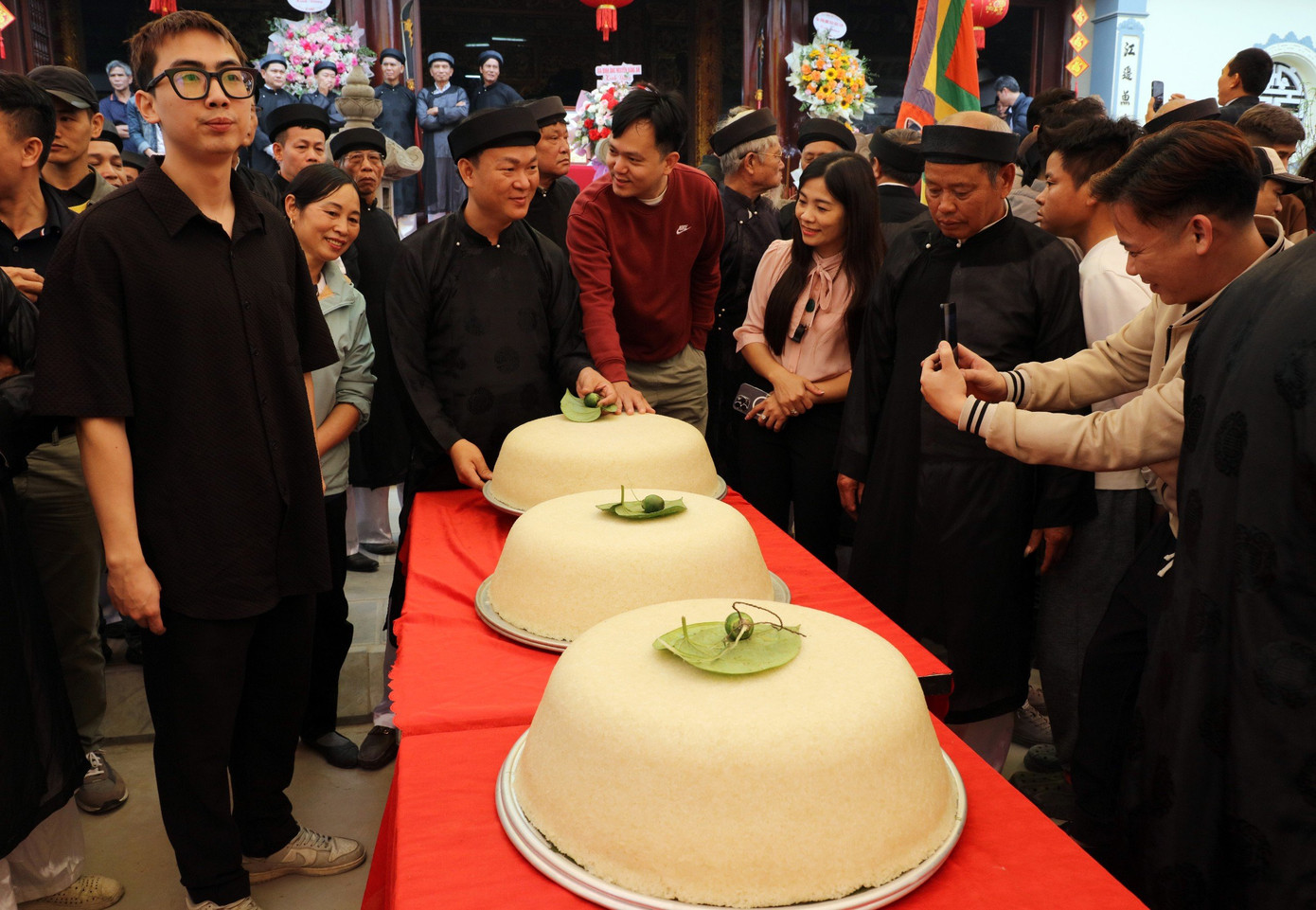 Các mâm xôi lễ dự thi. Các mâm xôi lễ dự thi.