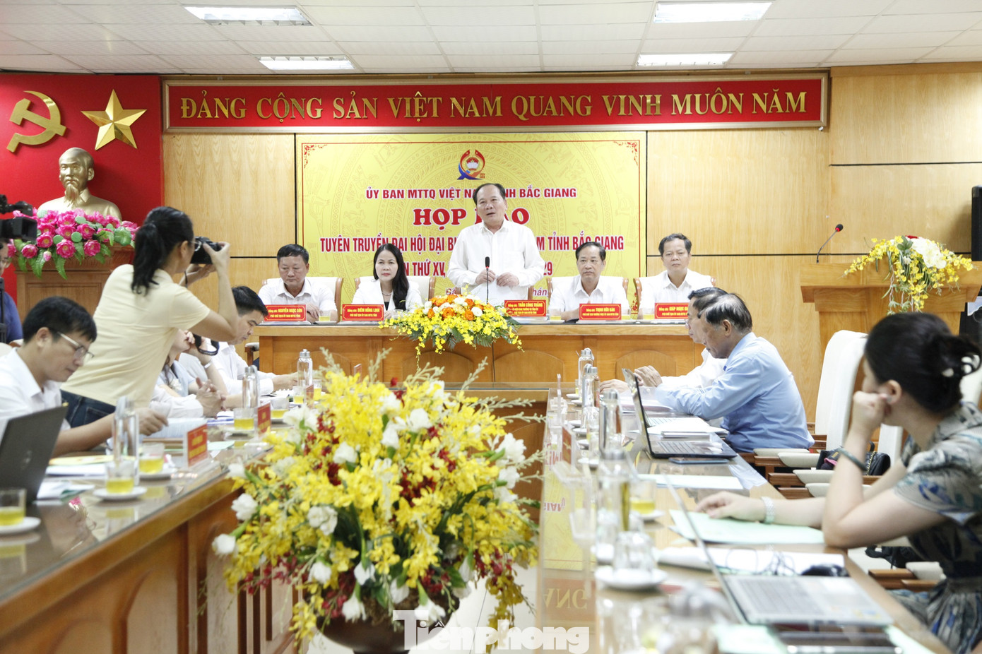 Mặt trận Tổ quốc tỉnh Bắc Giang họp báo thông tin về Đại hội đại biểu Mặt trận Tổ quốc tỉnh lần thứ XV, nhiệm kỳ 2024 – 2029. Ảnh: Nguyễn Thắng