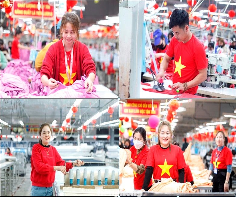 Người lao động hào hứng với công việc từ đầu giờ sáng trong ngày làm việc đầu tiên sau kỳ nghỉ Tết. Ảnh: Nguyễn Thắng.