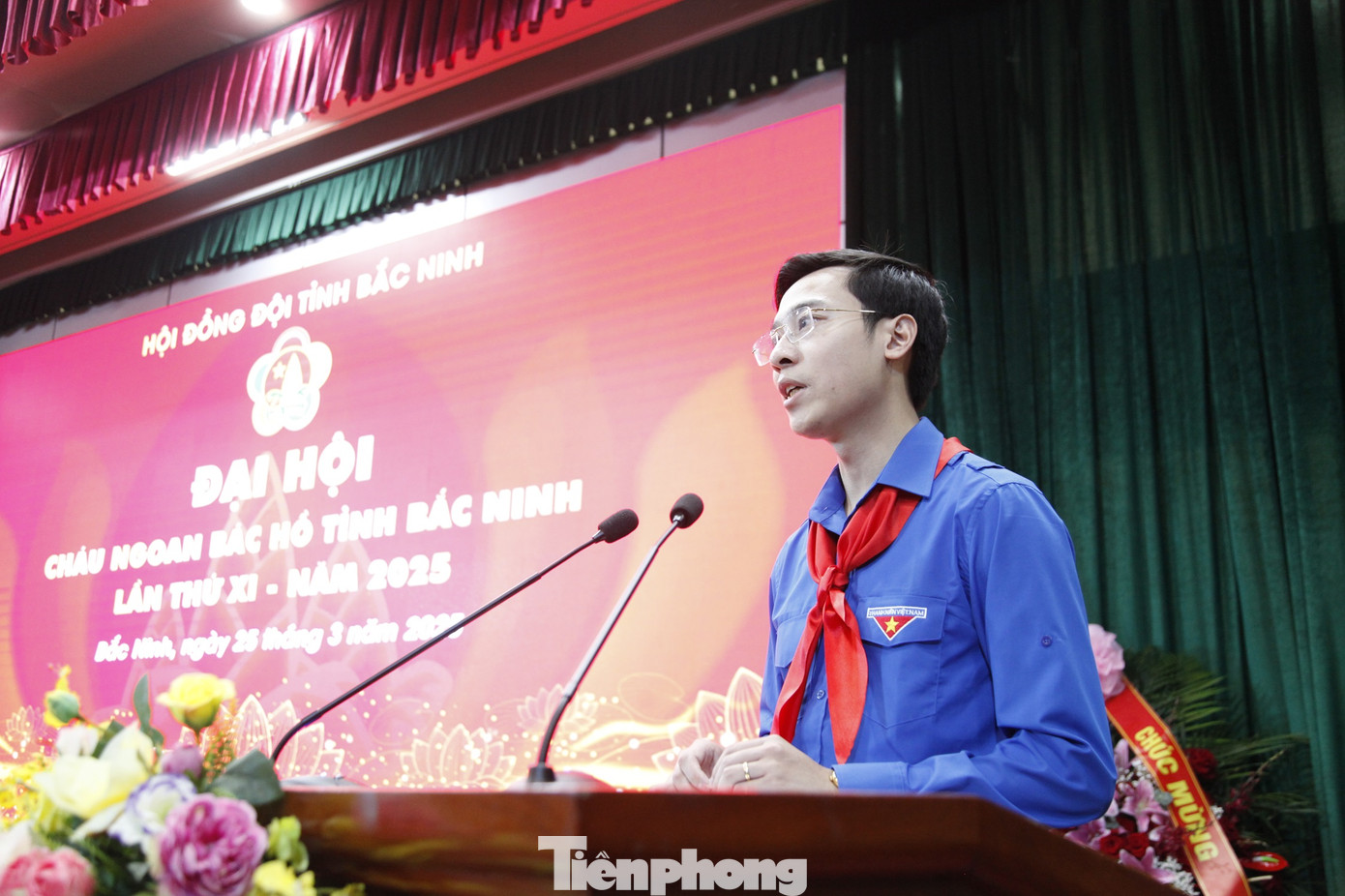 Anh Hà Thái Sơn – Phó Bí thư Tỉnh Đoàn, Chủ tịch Hội đồng Đội tỉnh Bắc Ninh phát biểu tại đại hội. Ảnh: Nguyễn Thắng Anh Hà Thái Sơn – Phó Bí thư Tỉnh Đoàn, Chủ tịch Hội đồng Đội tỉnh Bắc Ninh phát biểu tại đại hội. Ảnh: Nguyễn Thắng