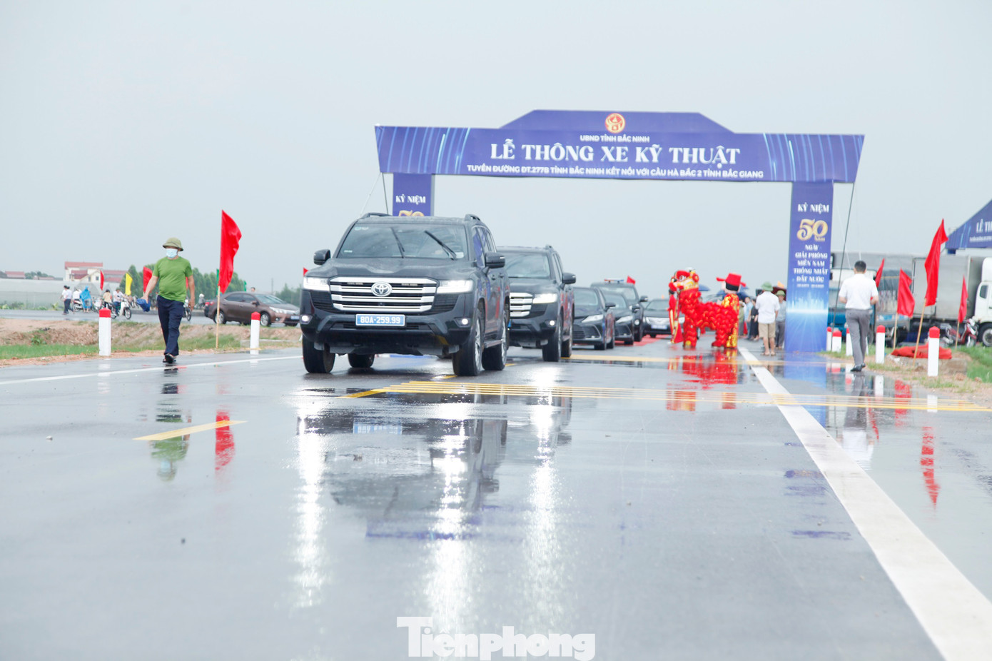 Tỉnh Bắc Ninh thông xe tuyến đường kết nối với tỉnh Bắc Giang. Ảnh: Nguyễn Thắng