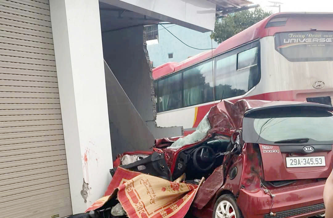 Hiện trường vụ tai nạn.