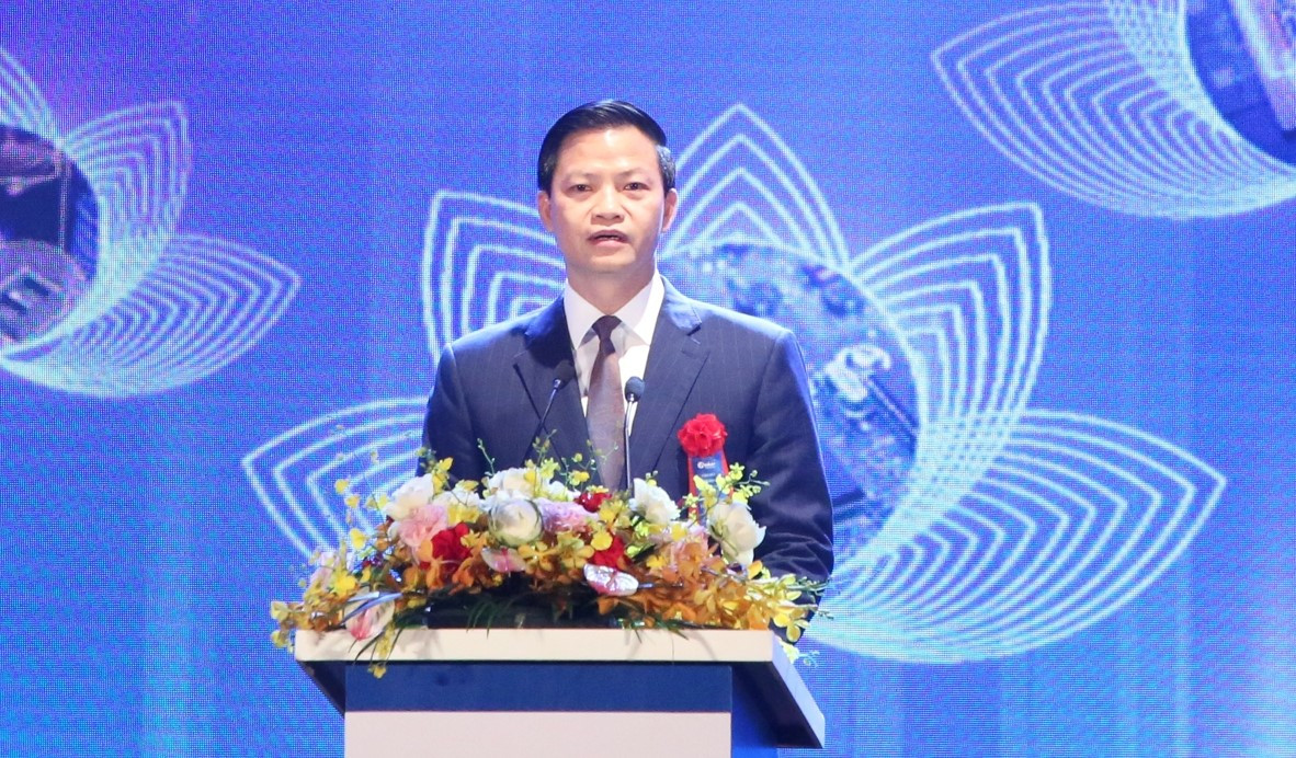 Phó Chủ tịch UBND tỉnh Bắc Ninh Vương Quốc Tuấn phát biểu tại buổi lễ.