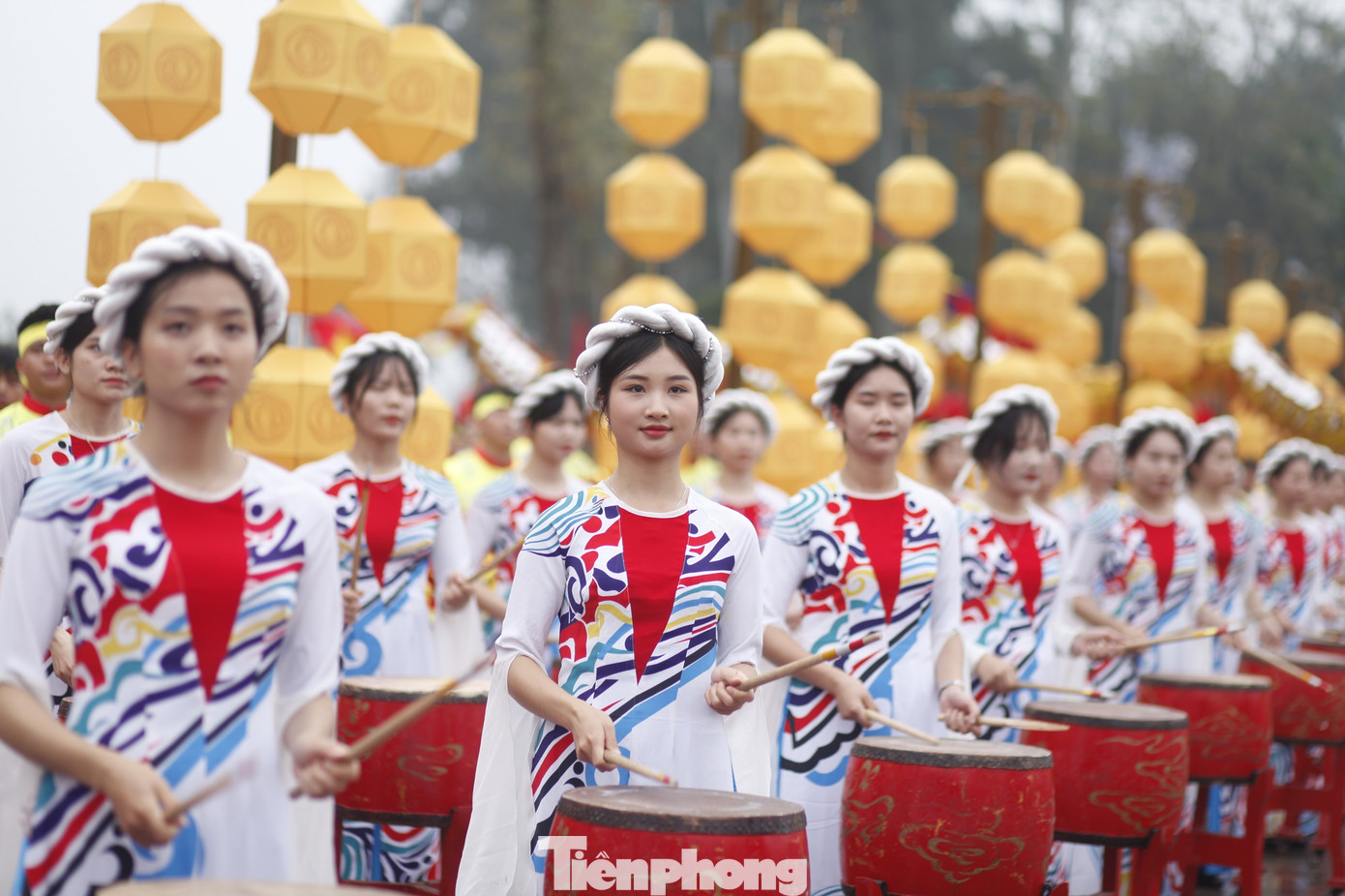 Đội trống nữ sinh Học viện Cảnh sát nhân dân tạo dấu ấn tại Lễ hội kỷ niệm 140 năm Khởi nghĩa Yên Thế: Ảnh:Nguyễn Thắng