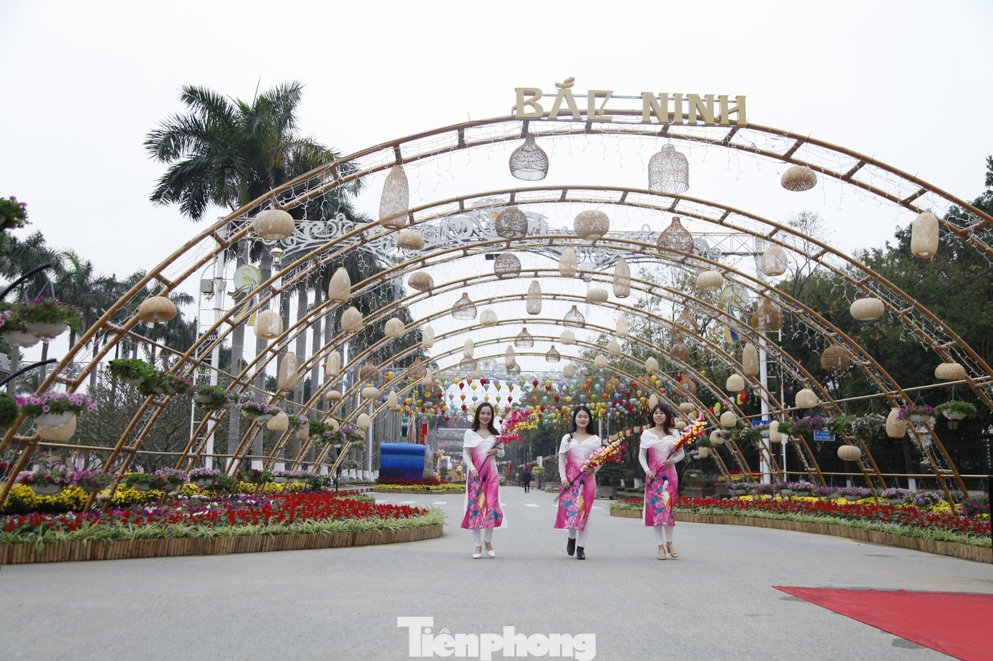 Đây là năm thứ 5 thành phố Bắc Ninh tổ chức đường hoa kết hợp với tuyến phố đi bộ để phục vụ người dân trong và ngoài tỉnh du xuân. Ảnh: Nguyễn Thắng