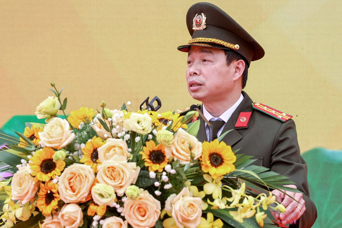 Đại tá Nguyễn Quang Vinh - Giám đốc Công an tỉnh Bắc Giang phát biểu tại chương trình. Đại tá Nguyễn Quang Vinh - Giám đốc Công an tỉnh Bắc Giang phát biểu tại chương trình.