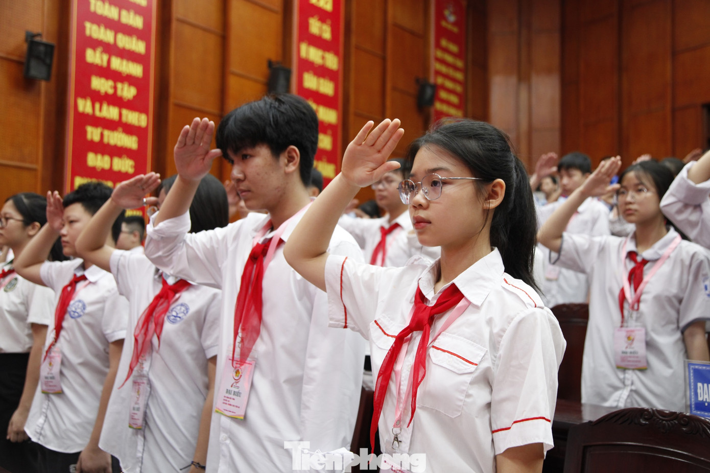 Đại biểu cháu ngoan Bác Hồ thành phố Bắc Ninh. Ảnh: Nguyễn Thắng