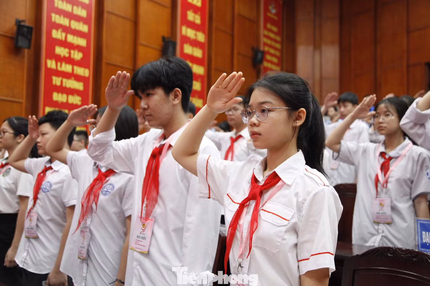 Đại biểu cháu ngoan Bác Hồ thành phố Bắc Ninh. Ảnh: Nguyễn Thắng
