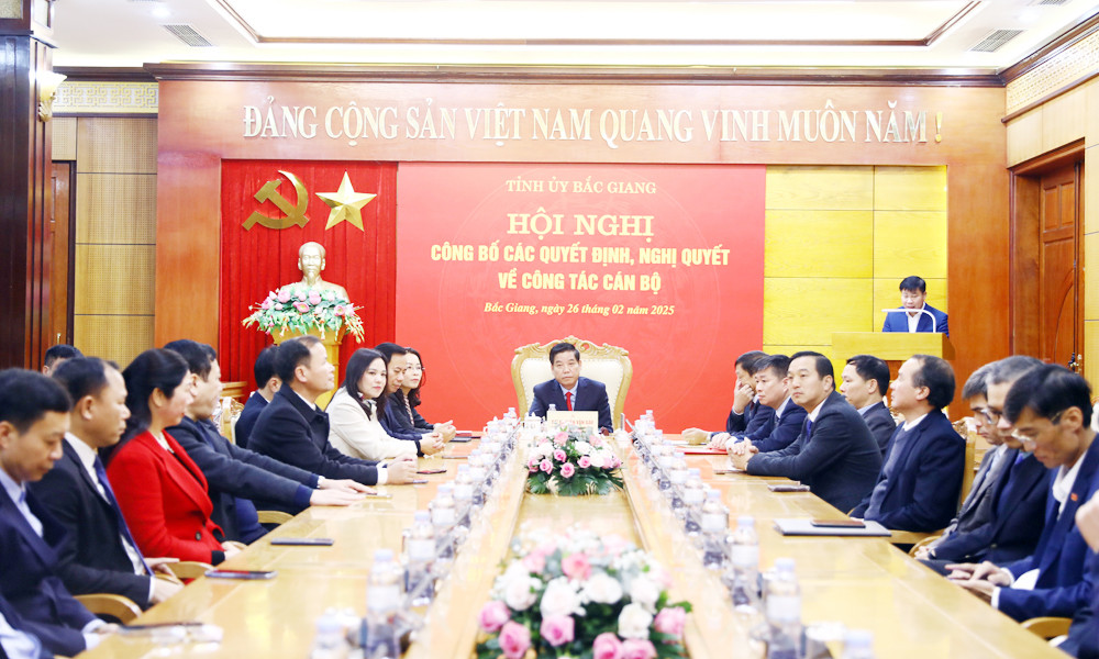 Tỉnh ở Bắc Giang tổ chức hội nghị về công tác cán bộ.