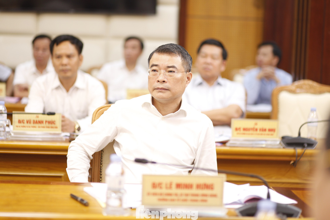 Ủy viên Bộ Chính trị, Trưởng ban Tổ chức Trung ương Lê Minh Hưng dự buổi làm việc. (Ảnh: Nguyễn Thắng)