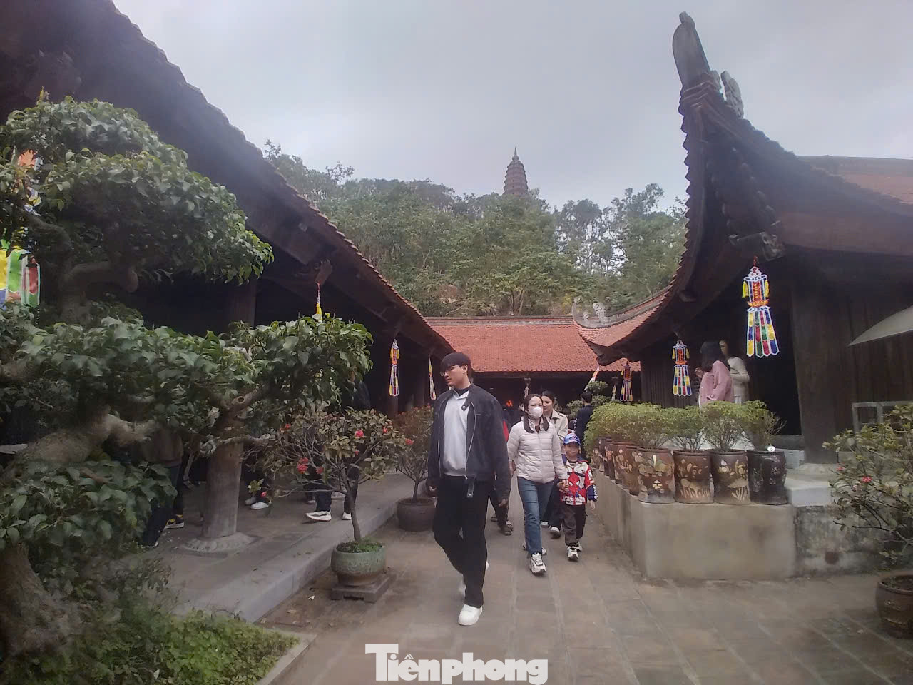 Hiện, chùa có 7 gian tiền đường để dùng vào việc đón tiếp khách, 5 gian bảo thờ Phật, đức A Di Đà cùng các vị tam thế, 8 gian nhà Tổ và 7 gian nhà thờ Mẫu. Ảnh: Nguyễn Thắng.