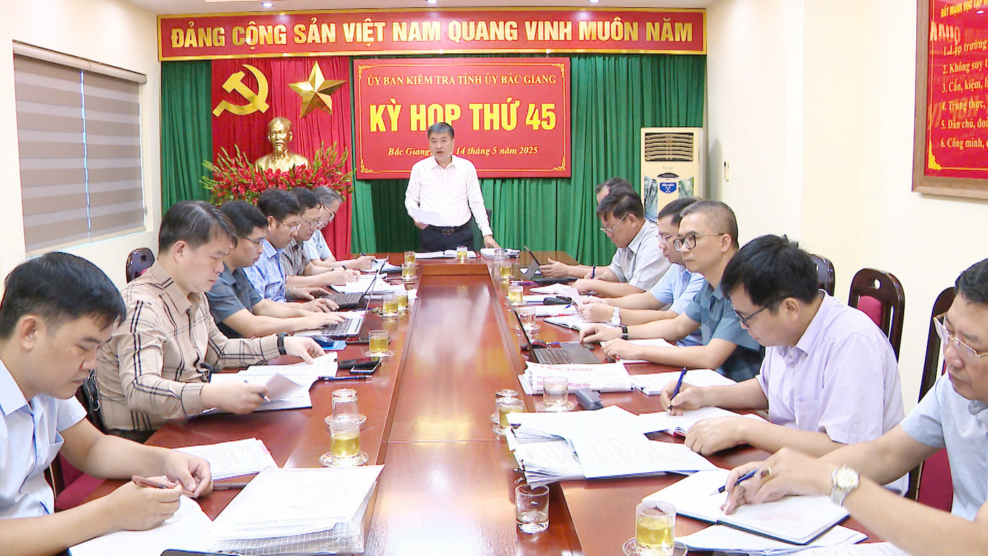 Ủy ban Kiểm tra (UBKT) Tỉnh ủy Bắc Giang khoá XIX, nhiệm kỳ 2020-2025 vừa tổ chức họp kỳ thứ 45. Ủy ban Kiểm tra (UBKT) Tỉnh ủy Bắc Giang khoá XIX, nhiệm kỳ 2020-2025 vừa tổ chức họp kỳ thứ 45.