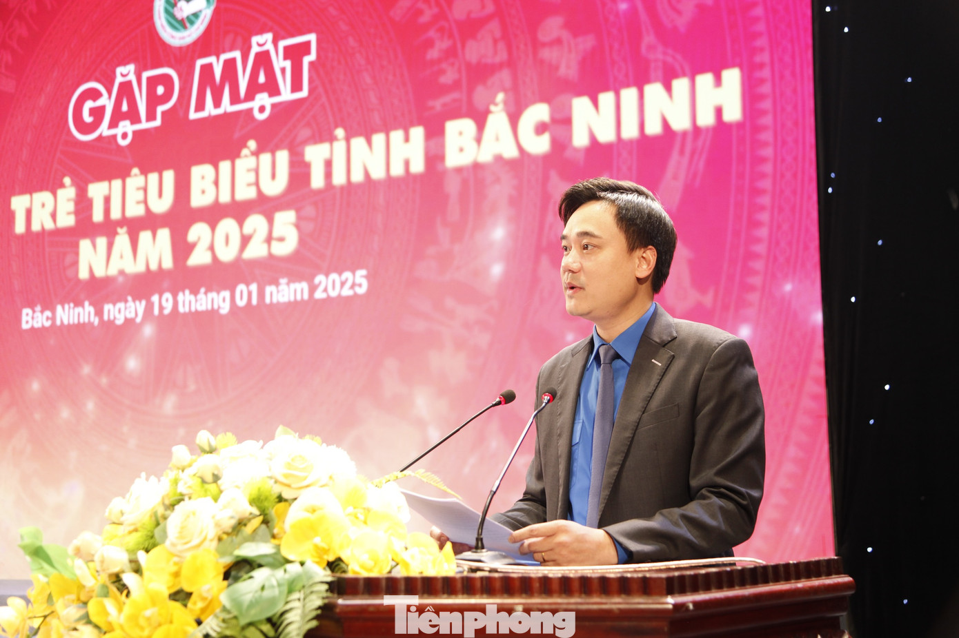 Bí thư Tỉnh Đoàn Bắc Ninh Trần Văn Đăng phát biểu tại chương trình. Ảnh: Nguyễn Thắng