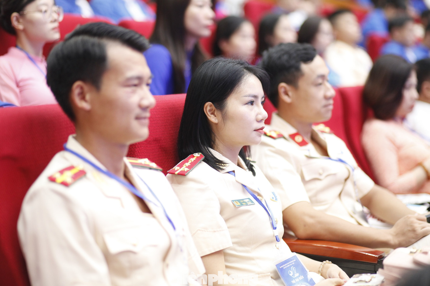 Thanh niên Công an tỉnh Bắc Giang dự đại hội. Ảnh: Nguyễn Thắng