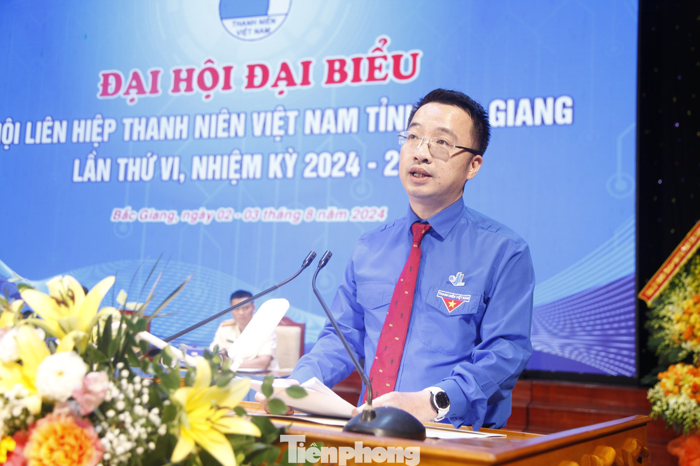 Bí thư Trung ương Đoàn Nguyễn Tường Lâm phát biểu tại đại hội. Ảnh: Nguyễn Thắng