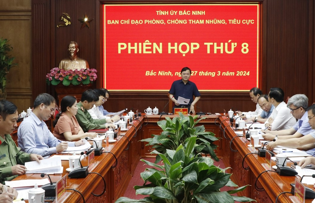 Ban Chỉ đạo phòng chống tham nhũng, tiêu cực tỉnh Bắc Ninh họp phiên thứ 8.