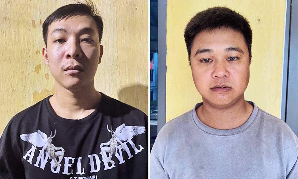 Đối tượng Nguyễn Minh Nhớ (trái) và Lưu Văn Nho.