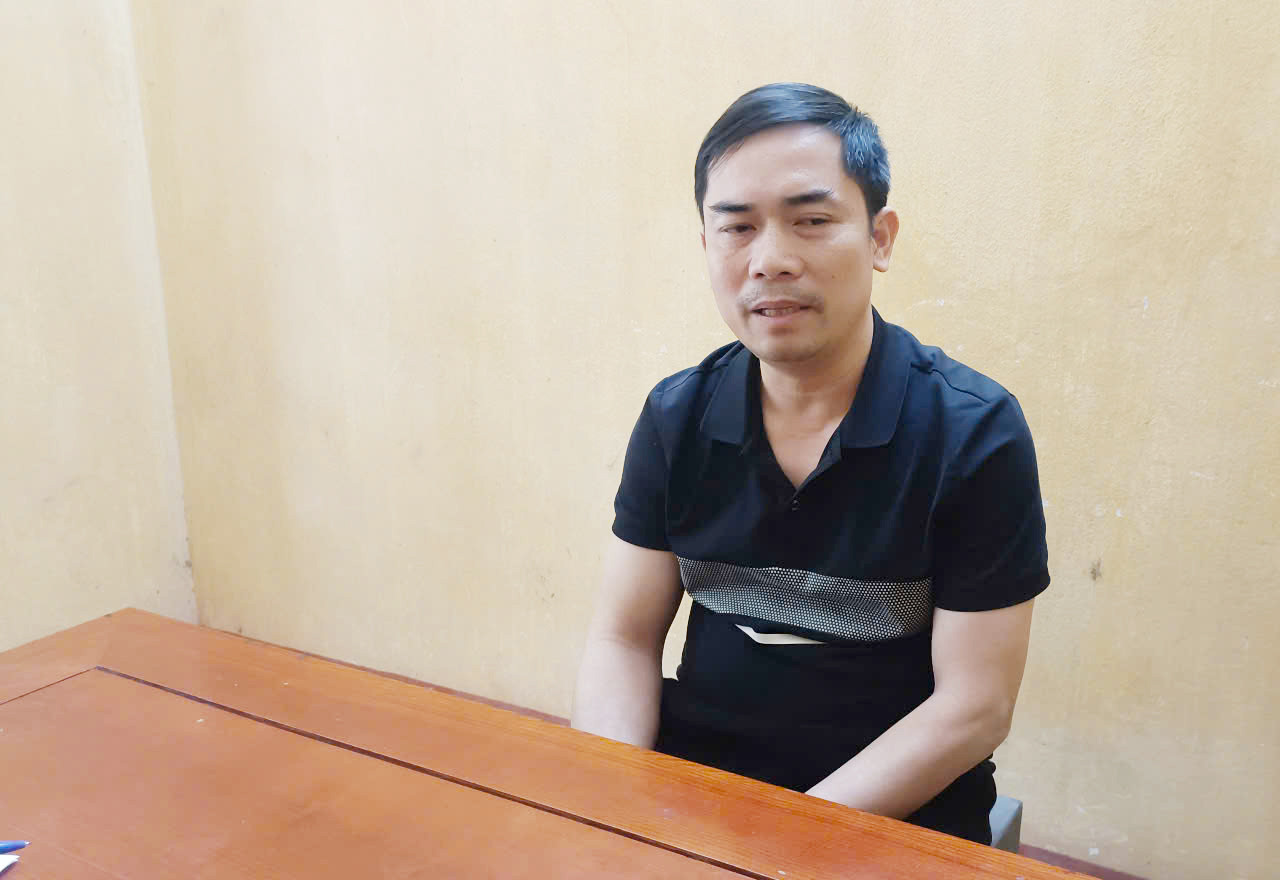 Đối tượng Trần Quang Huy tại Cơ quan Công an. Ảnh: Công an tỉnh Bắc Giang