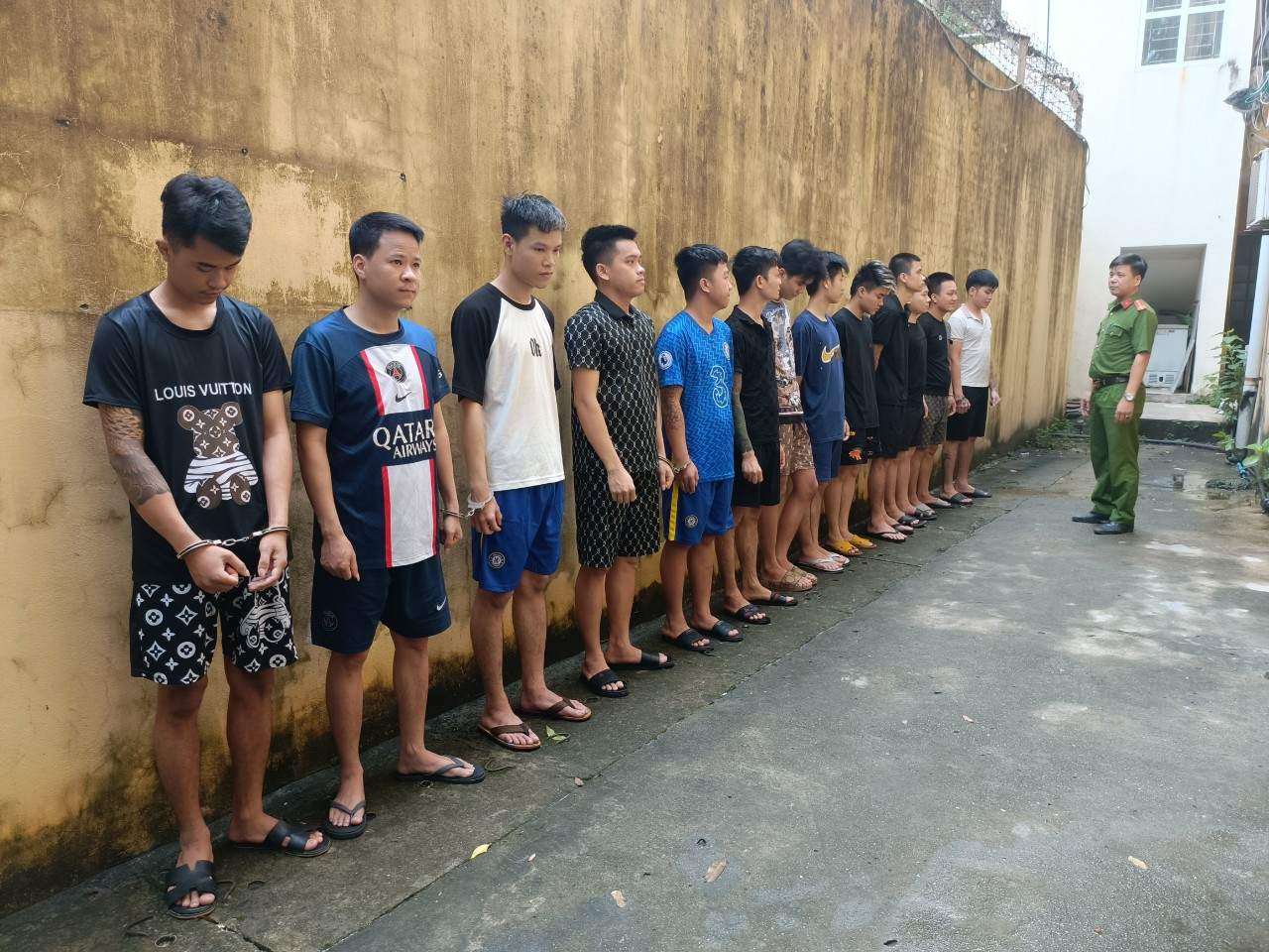 Các đối tượng tại Cơ quan Công an.