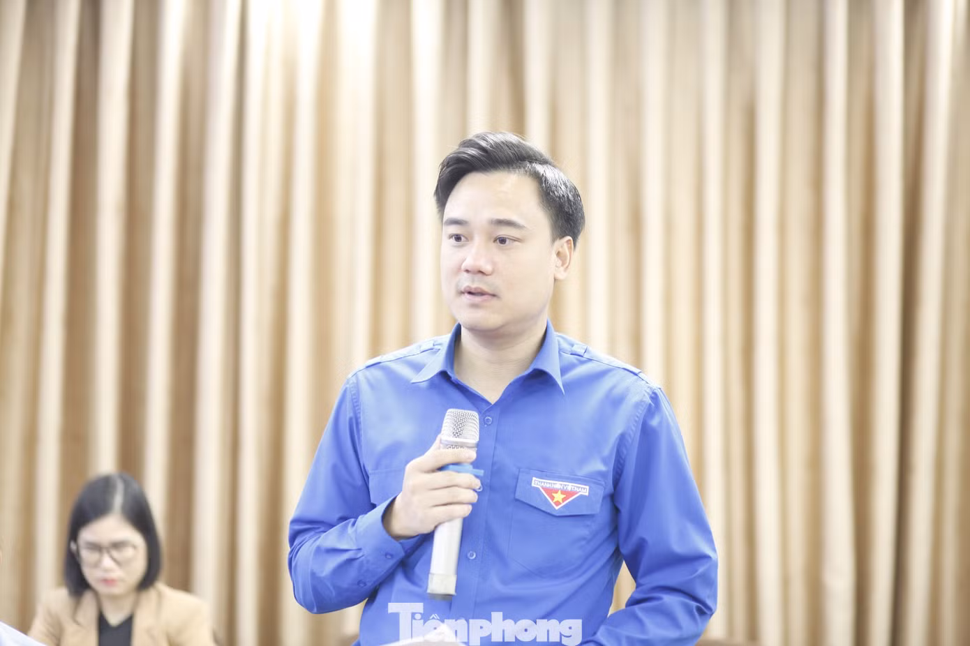 Anh Trần Văn Đăng – Bí thư Tỉnh Đoàn Bắc Ninh phát biểu tại hội nghị. Ảnh: Nguyễn Thắng