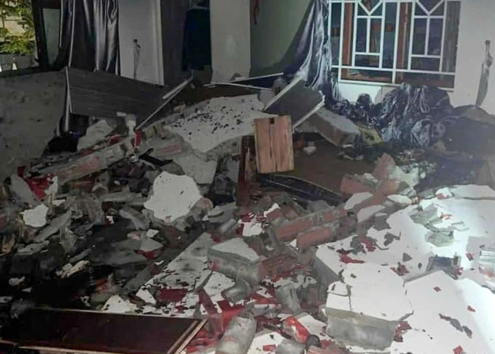 Hiện trường vụ nổ pháo.