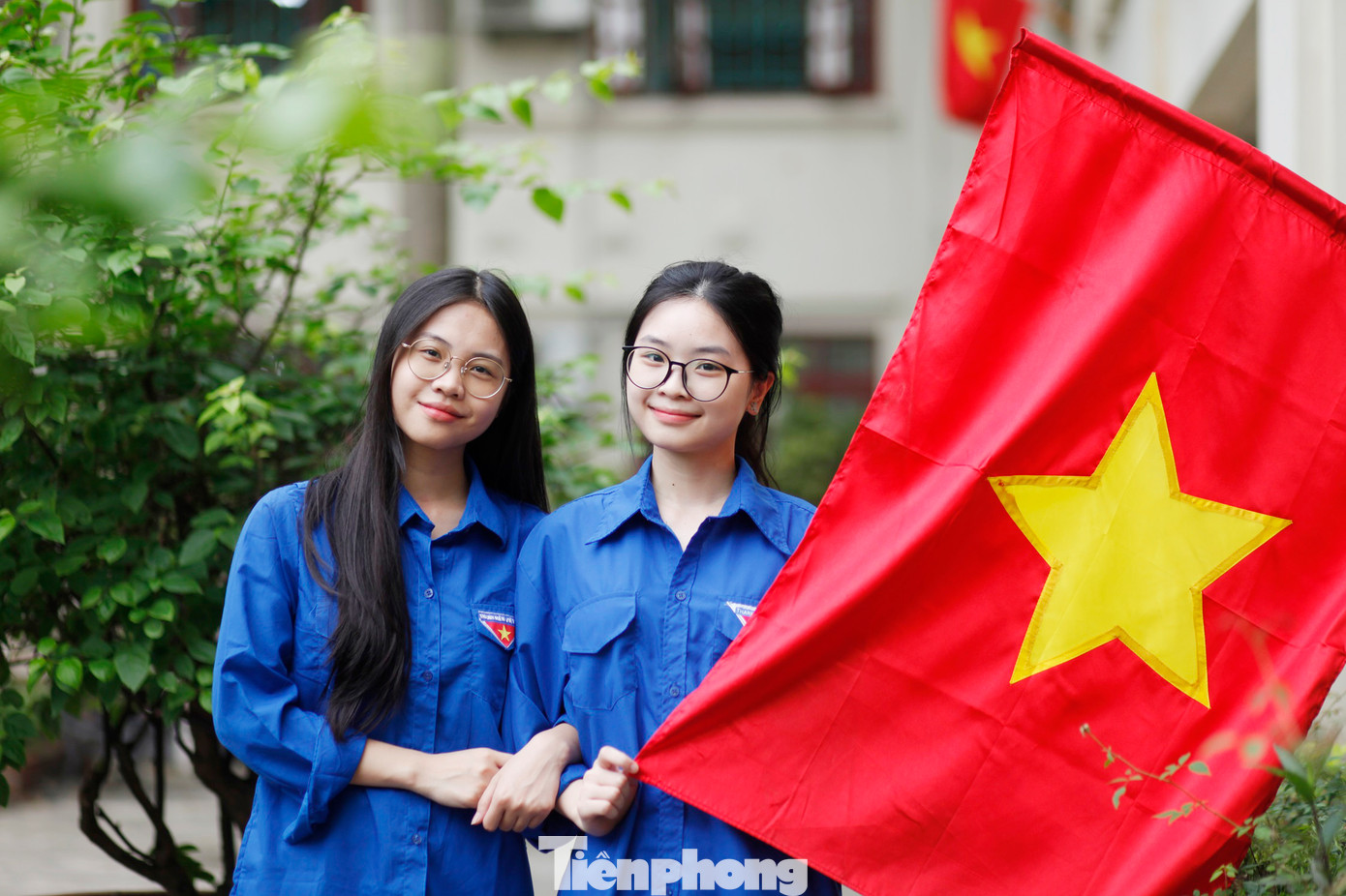 Phong trào học sinh Bắc Ninh đồng loạt mặc áo Đoàn vào ngày thứ Bảy còn thể hiện tình yêu đất nước của giới trẻ trên địa bàn tỉnh. Ảnh: Nguyễn Thắng