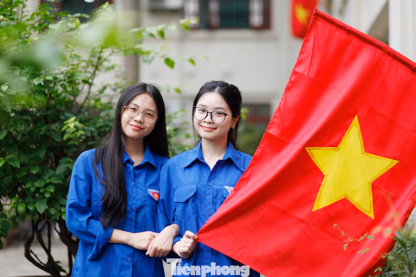 Phong trào học sinh Bắc Ninh đồng loạt mặc áo Đoàn vào ngày thứ Bảy còn thể hiện tình yêu đất nước của giới trẻ trên địa bàn tỉnh. Ảnh: Nguyễn Thắng