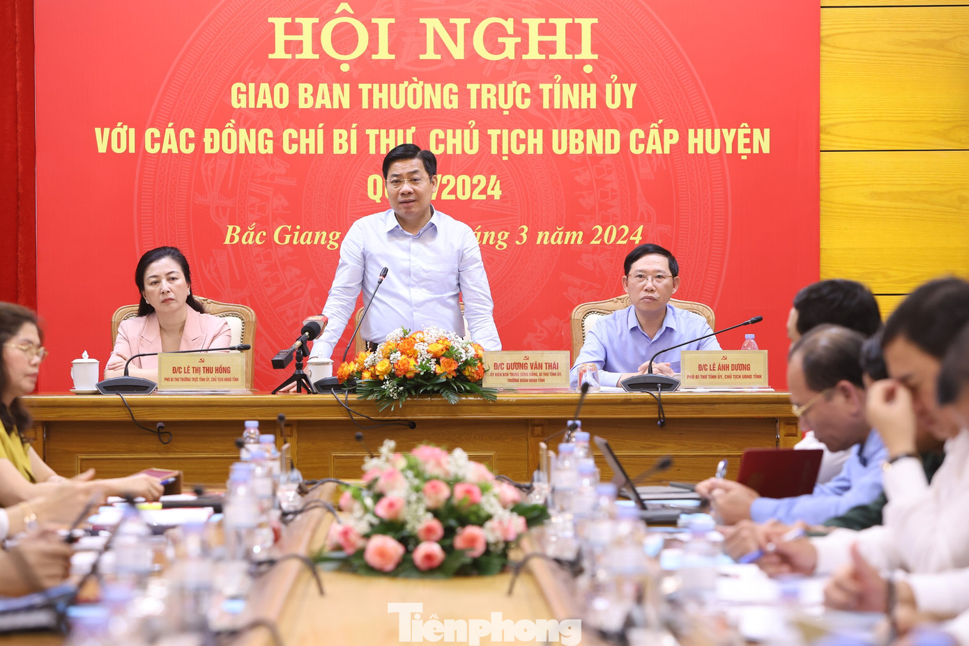 Thường trực Tỉnh ủy Bắc Giang tổ chức hội nghị giao ban với Bí thư, Chủ tịch UBND các huyện.