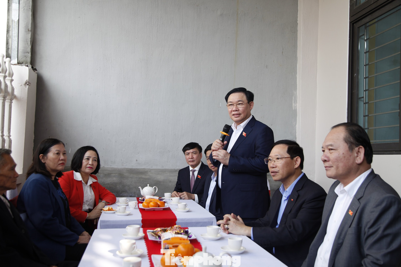 Chủ tịch Quốc hội Vương Đình Huệ dự khánh thành nhà đại đoàn kết. Ảnh: Nguyễn Thắng. Chủ tịch Quốc hội Vương Đình Huệ dự khánh thành nhà đại đoàn kết. Ảnh: Nguyễn Thắng.