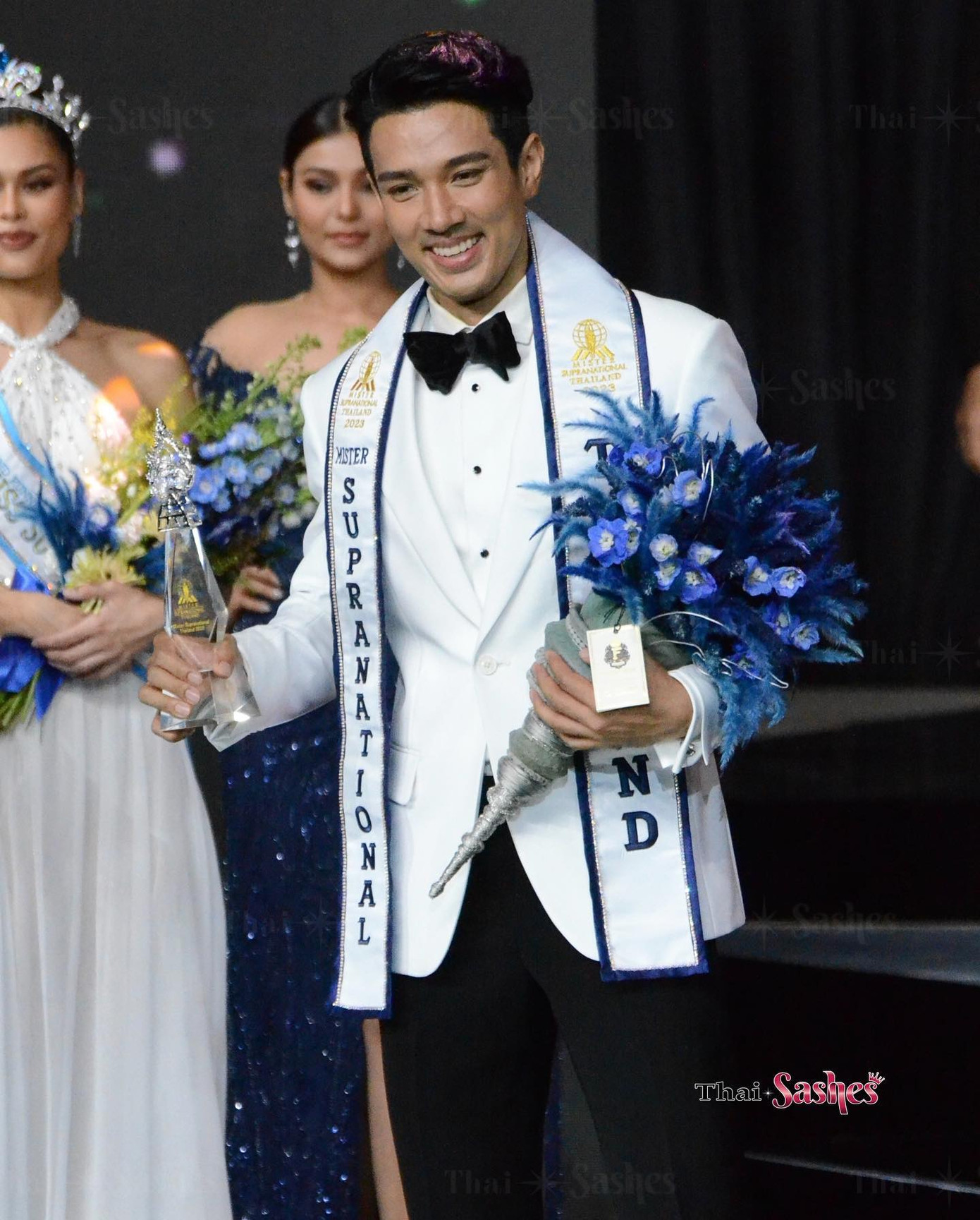 First Wang và Topz đăng quang Hoa hậu và Nam vương Siêu quốc gia Thái Lan 2023.