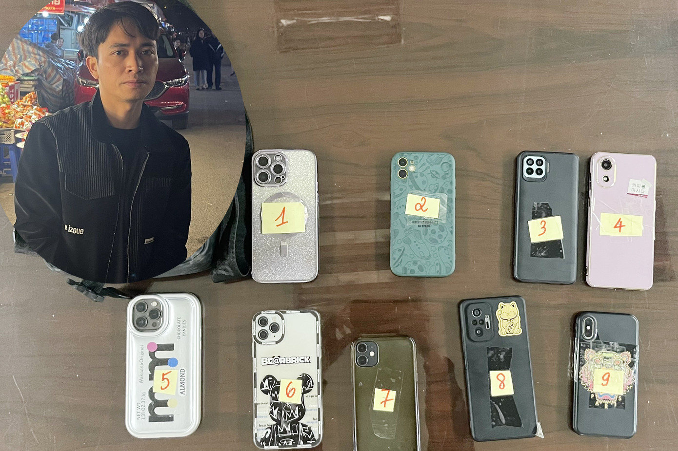 Đối tượng Dũng cùng tang vật. Đối tượng Dũng cùng tang vật.