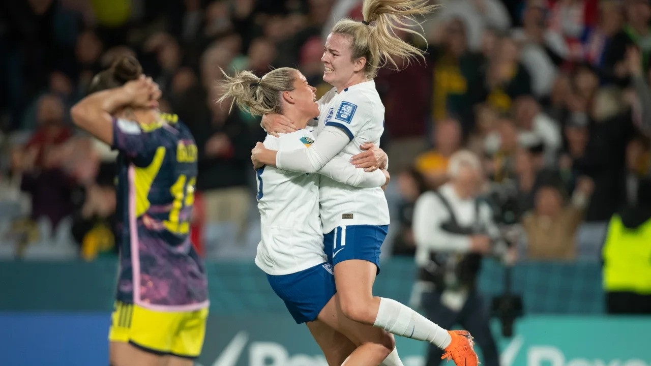 Đội tuyển bóng đá nữ Anh không mặc quần đùi trắng trong World Cup nữ 2023. Ảnh: Getty Images. Đội tuyển bóng đá nữ Anh không mặc quần đùi trắng trong World Cup nữ 2023. Ảnh: Getty Images.