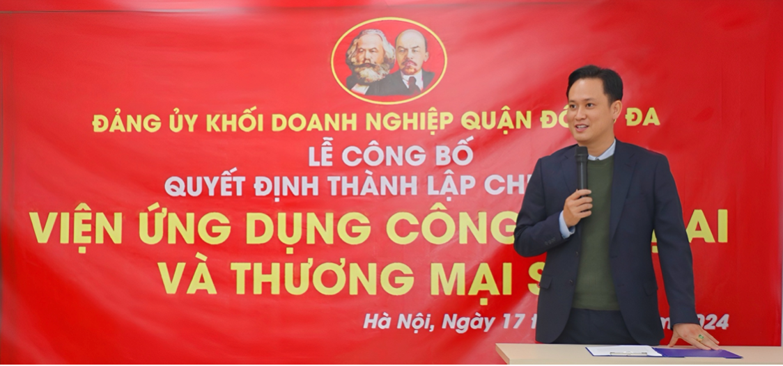 Đồng chí Nguyễn Thái Bình - Bí thư Chi bộ, Chủ tịch HĐQL Viện Ứng dụng Công nghệ AI và Thương mại số. Đồng chí Nguyễn Thái Bình - Bí thư Chi bộ, Chủ tịch HĐQL Viện Ứng dụng Công nghệ AI và Thương mại số.