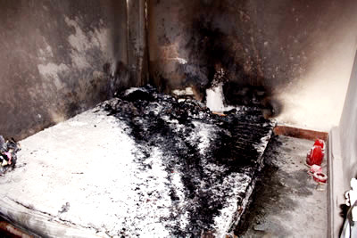 Hiện trường nơi người cha mất nhân tính phóng hỏa thiêu sống bốn mẹ con chị 