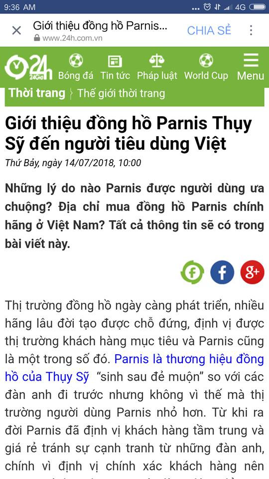 Đồng hồ Parnis Trung Quốc gắn 'mắc' Thụy Sĩ để dễ bán hàng?! ảnh 1