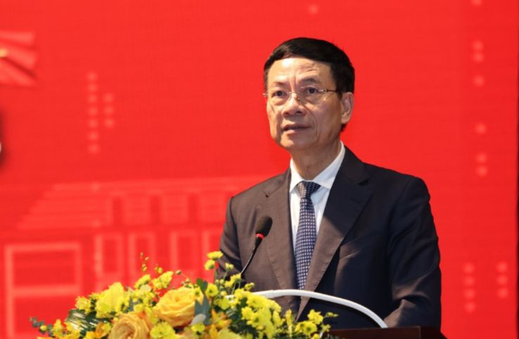 Bộ trưởng Thông tin và Truyền thông Nguyễn Mạnh Hùng phát biểu tại hội nghị. Bộ trưởng Thông tin và Truyền thông Nguyễn Mạnh Hùng phát biểu tại hội nghị.