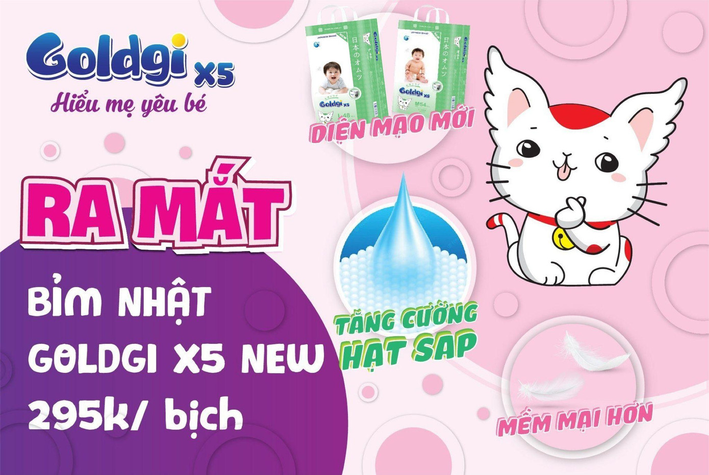 Bỉm Nhật Goldgi ra mắt bỉm quần GOLDGI X5 NEW