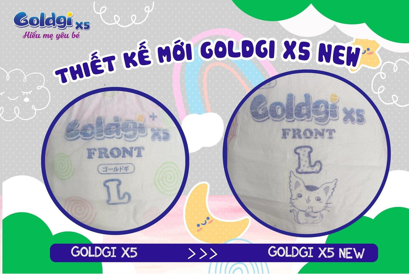 Thiết kế mới bỉm quần Goldgi X5 NEW