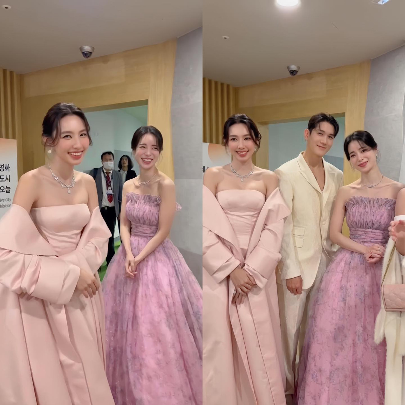 Khoảnh khắc “gấp đôi visual” của Hoa hậu Thùy Tiên và diễn viên Lim Ji Yeon tại hậu trường sự kiện gây sốt các diễn đàn mạng xã hội.