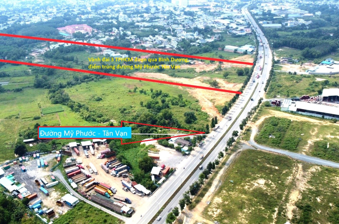 Ngoài dự án cao tốc TPHCM - Thủ Dầu Một - Chơn Thành, tại tỉnh Bình Dương đang triển khai xây dựng đường Vành đai 3 TPHCM