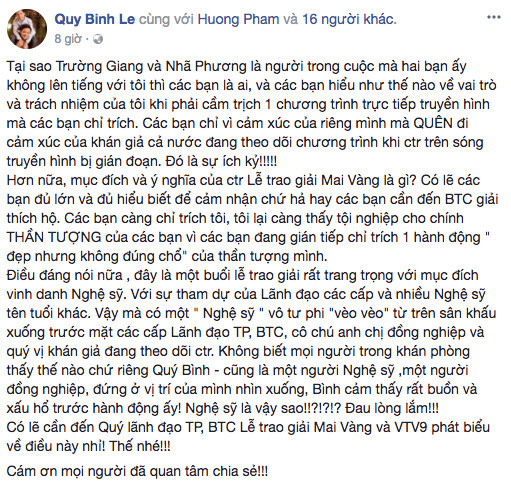 MC Quý Bình buồn và xấu hổ trước màn cầu hôn của Trường Giang ảnh 1