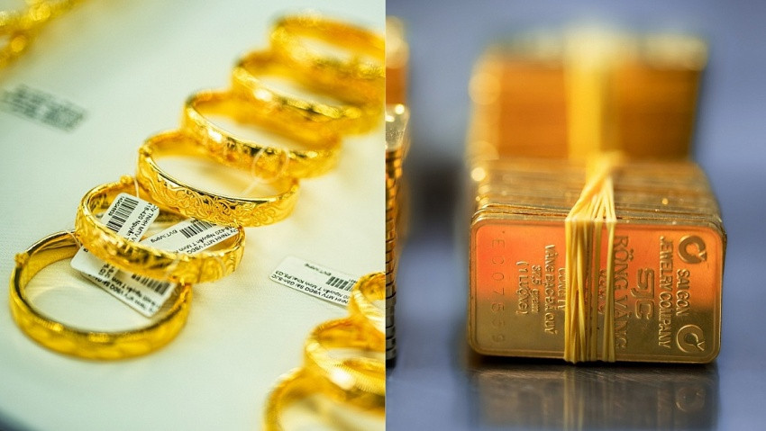 Giá vàng nhẫn và SJC liên tục biến động.