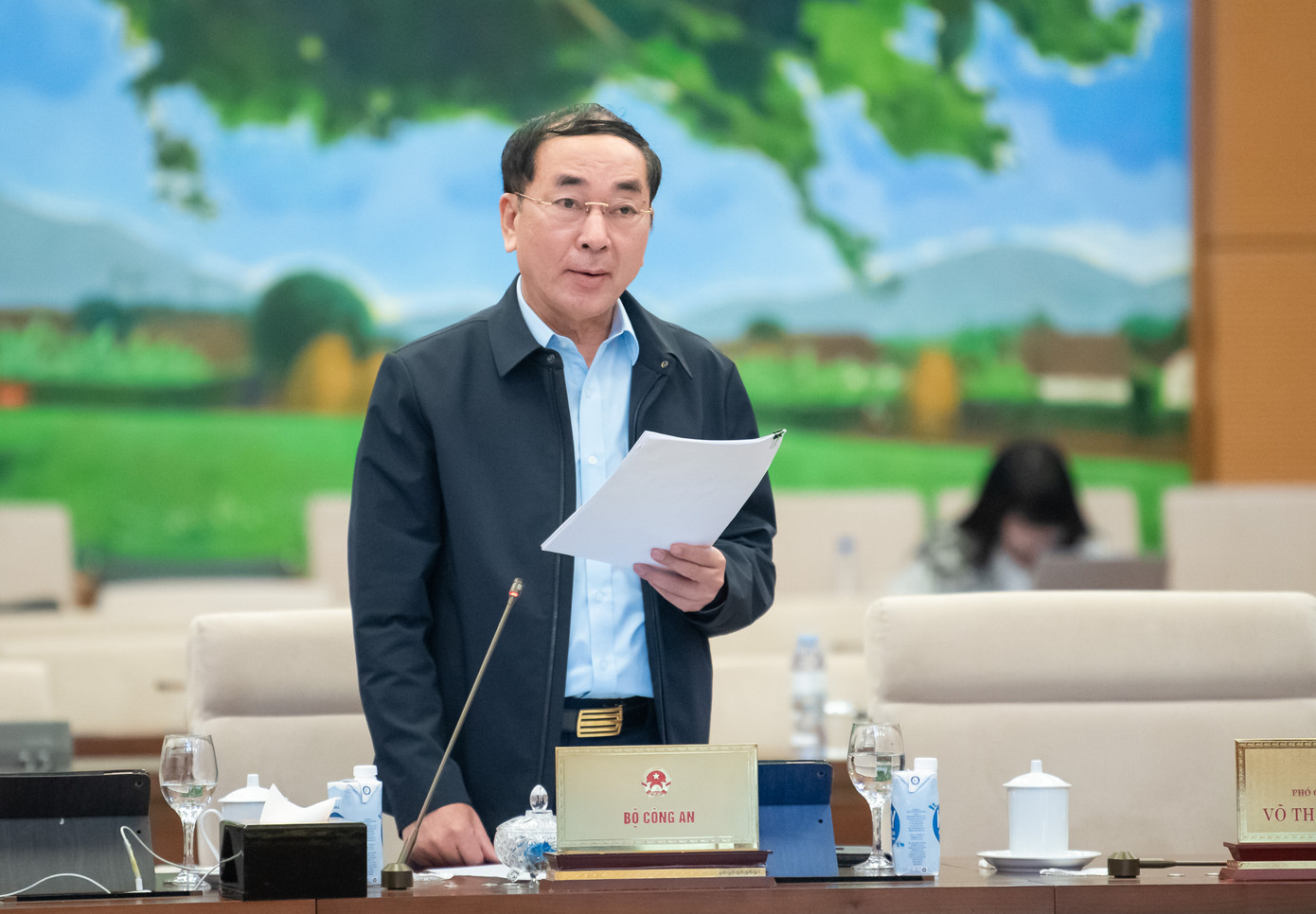 Thượng tướng Trần Quốc Tỏ, Thứ trưởng Bộ Công an tại phiên họp. Ảnh: QH Thượng tướng Trần Quốc Tỏ, Thứ trưởng Bộ Công an tại phiên họp. Ảnh: QH