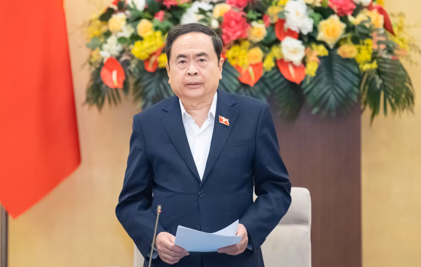 Chủ tịch Quốc hội Trần Thanh Mẫn phát biểu khai mạc phiên họp. Ảnh: QH