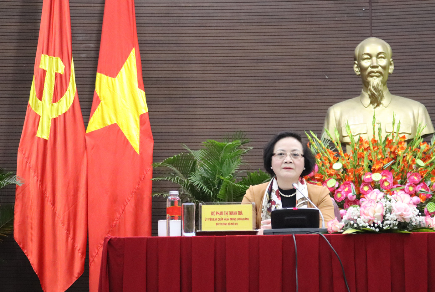 Bộ trưởng Bộ Nội vụ Phạm Thị Thanh Trà tại hội nghị (Ảnh: Hạnh Phạm)