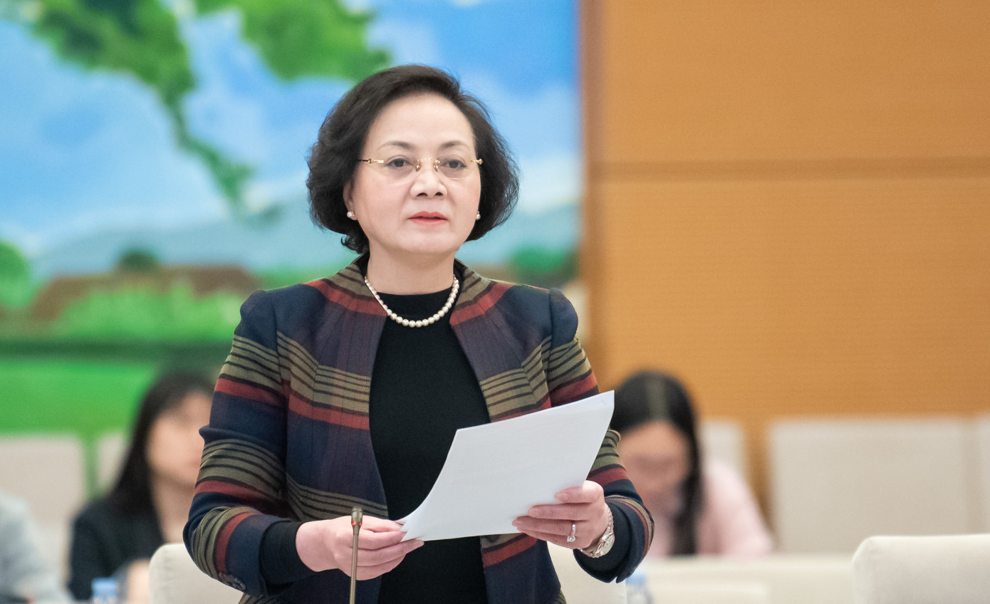 Bộ trưởng Nội vụ Phạm Thị Thanh Trà tại phiên họp. Ảnh: QH