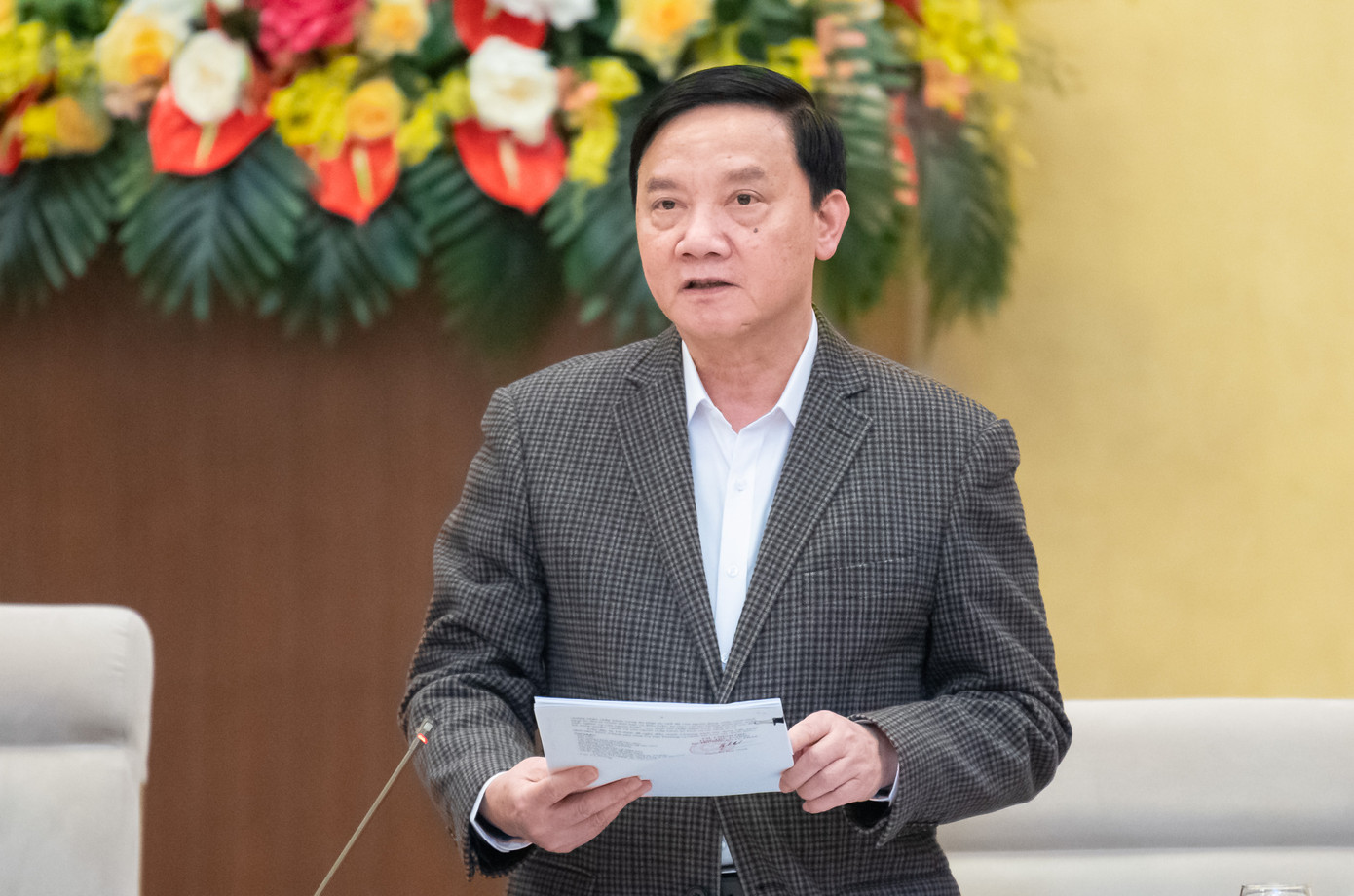 Phó Chủ tịch Quốc hội Nguyễn Khắc Định tại phiên họp. Ảnh: QH