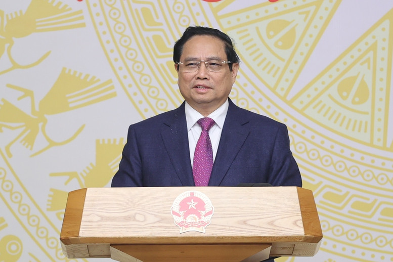 Thủ tướng Chính phủ Phạm Minh Chính phát biểu tại phiên họp. Ảnh: Nhật Bắc.