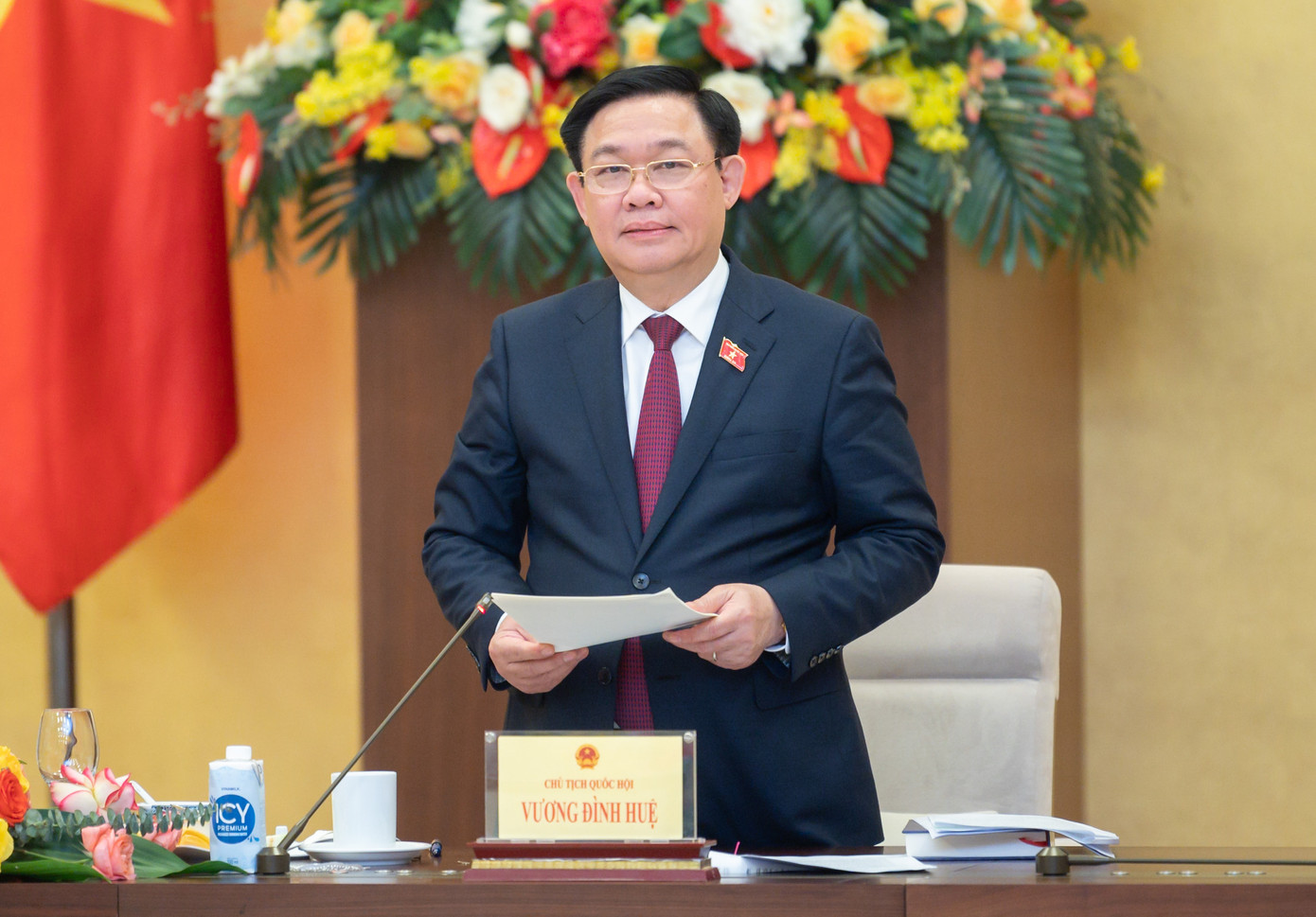 Chủ tịch Quốc hội Vương Đình Huệ phát biểu tại hội nghị