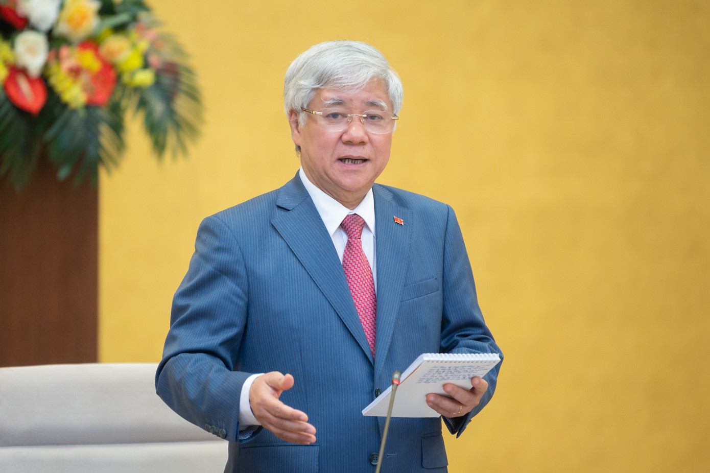 Chủ tịch Ủy ban Trung ương MTTQ Việt Nam Đỗ Văn Chiến phát biểu tại hội nghị